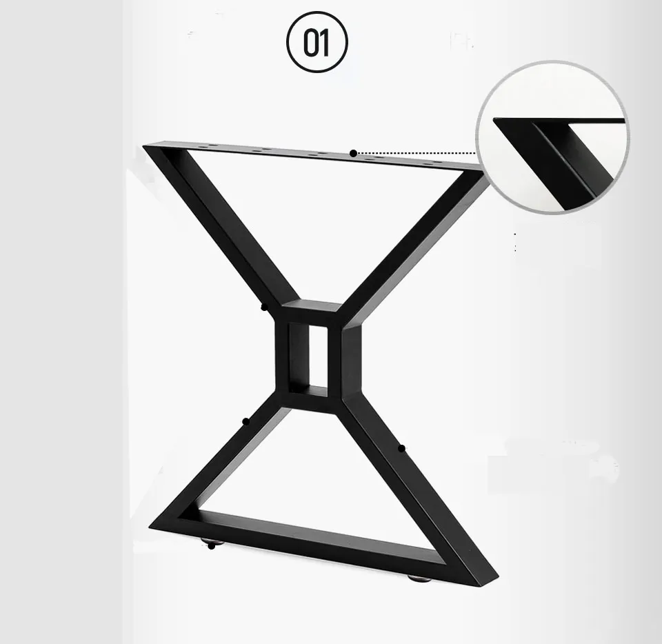 Industrial Style Metal Black X-Shape Furniture Dining Steel Table Base Legs