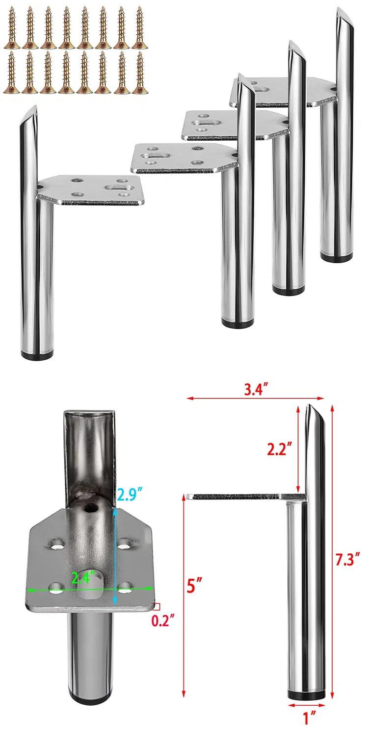Furniture Hardware Chrome Chair Leg Cabinet Leg