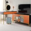Modern American Light Luxury Solid Wood Partition Cabinet - Multifunctional Storage for Entryway & Living Room