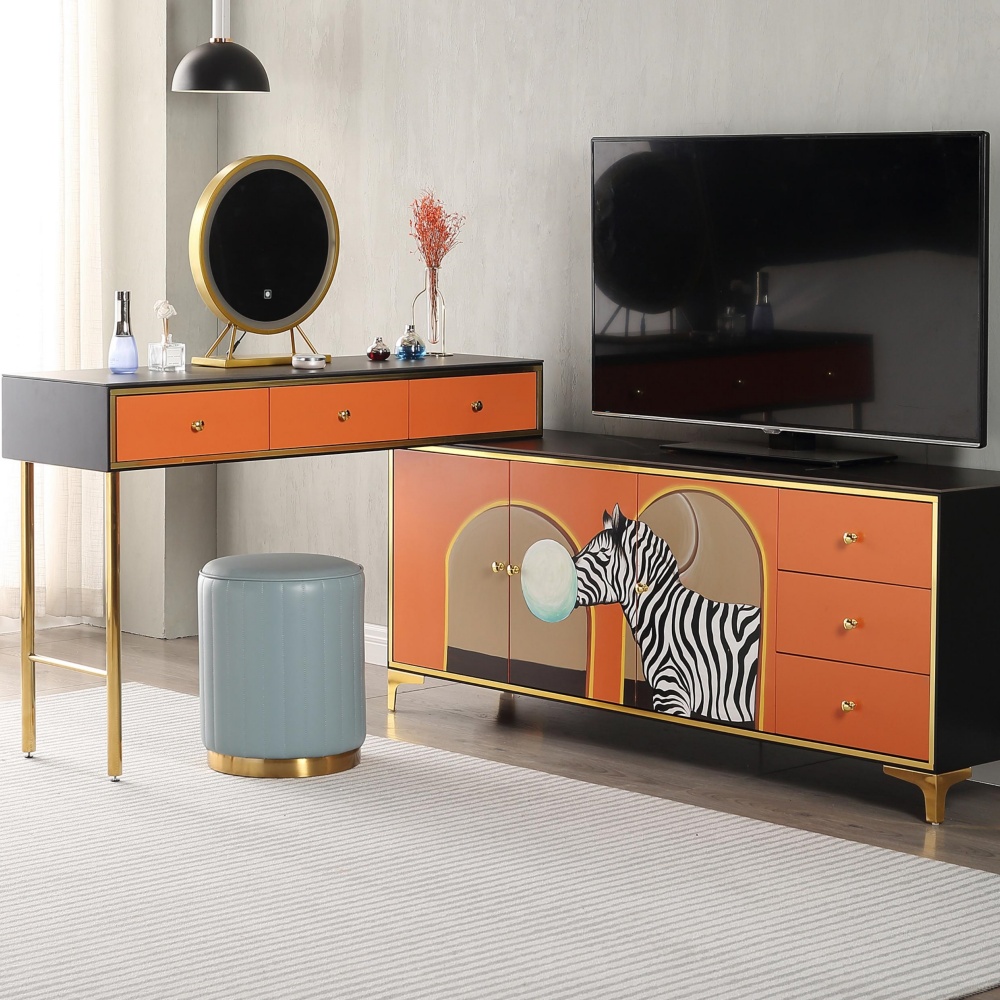 Modern American Light Luxury Solid Wood Partition Cabinet - Multifunctional Storage for Entryway & Living Room
