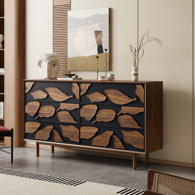 Antique Solid Wood Side Storage Cabinet - Simple Vintage Design for Entryway & Bedroom