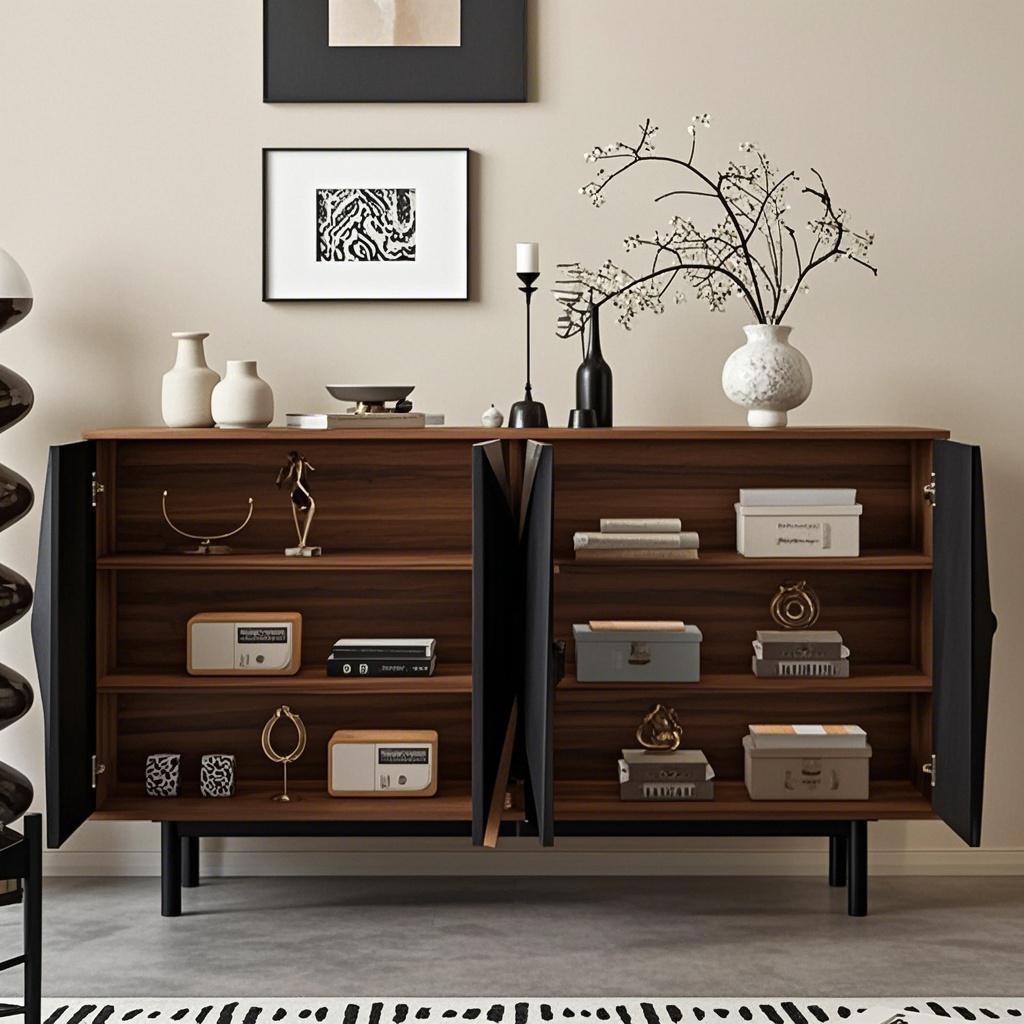 Antique Classic Sideboard - Handcrafted from Reclaimed Oak with Ornate Carvings & 3 Drawer Storage