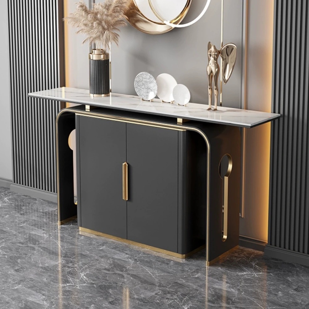 Italian Light Luxury Marble Console Table - 2025 Minimalist Statement Piece for Entryway & Living Room