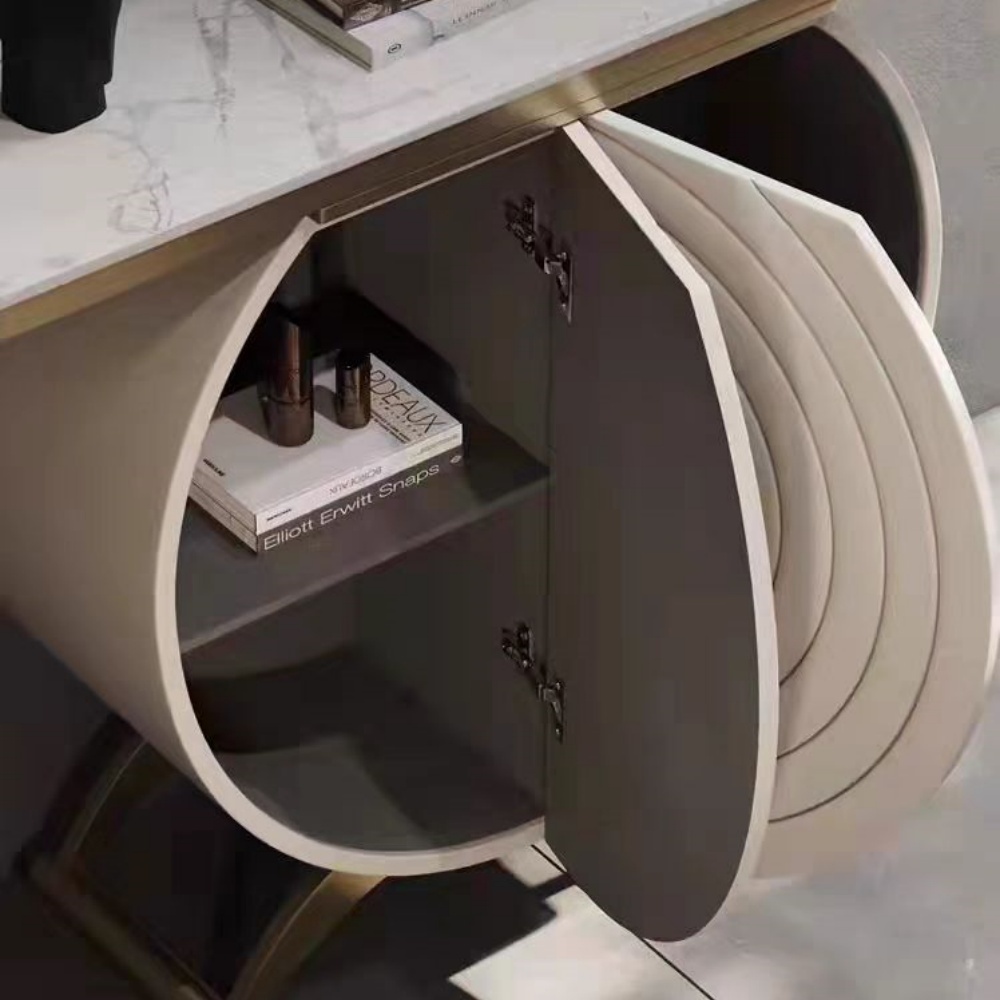 Italian Modern Simple Luxury Slate Console Table - Marble Sideboard Option with Storage for Entryway