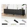 Hot Sale Modern Solid Wood Sideboard - Natural Oak Finish, 2 Shelves & Cabinet Storage for Living Room TV Stand