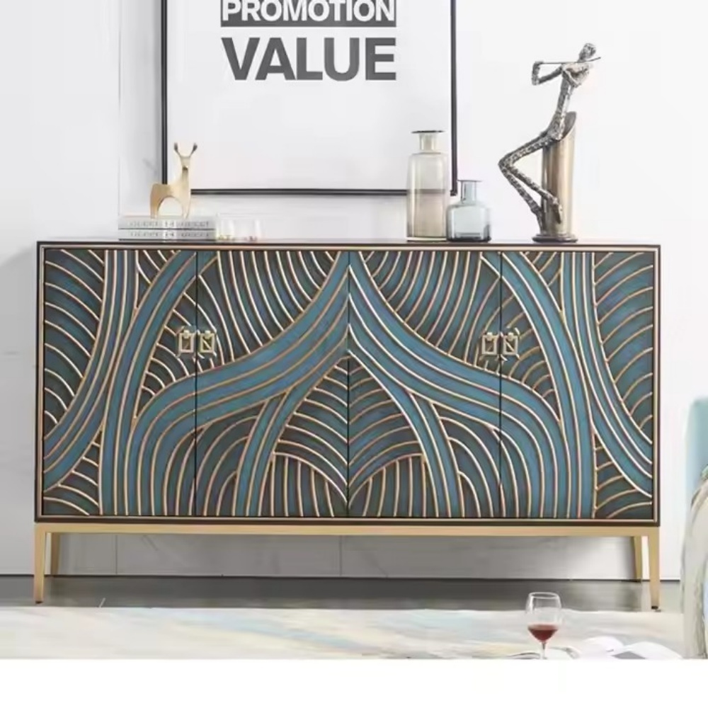 Light-Luxury Modern Shoe Storage Console Cabinet for Living Room & Entryway