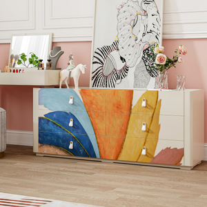 Modern Luxury Modular Sideboard - Light-Champagne Finish with 3 Drawers & Adjustable Storage