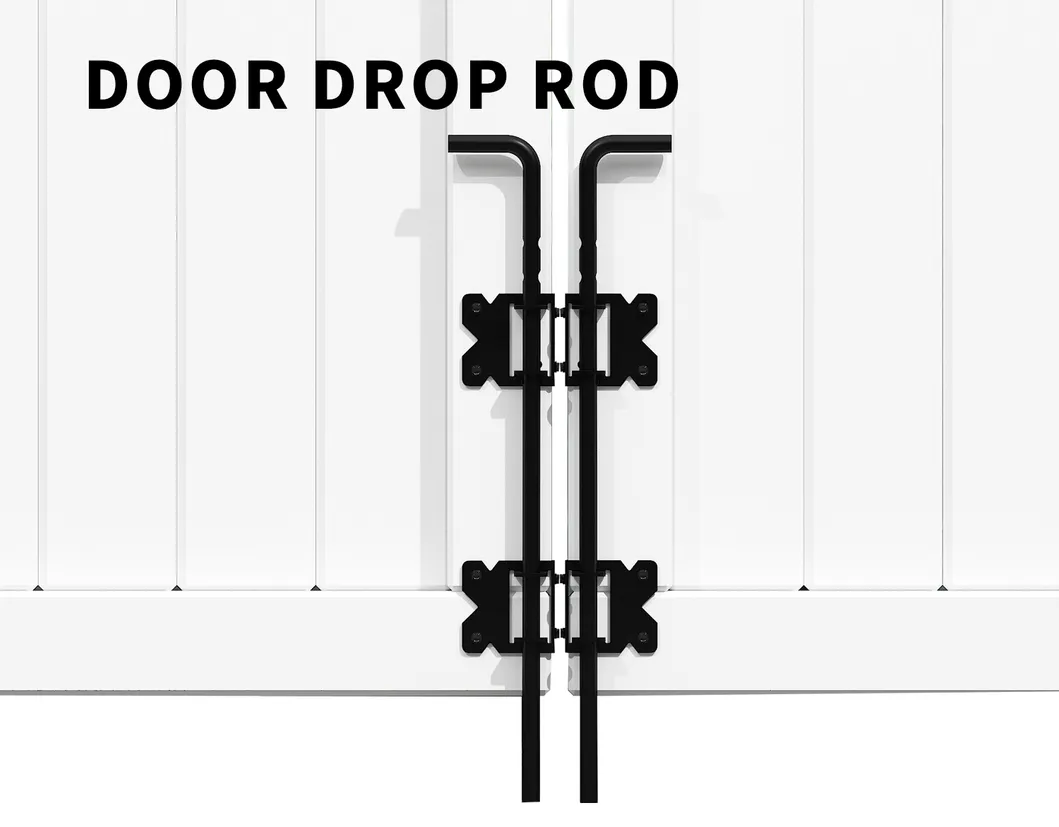 Stainless Steel Black Heavy-Duty Drop Rod for Garden Gate Fence Door Hardware
