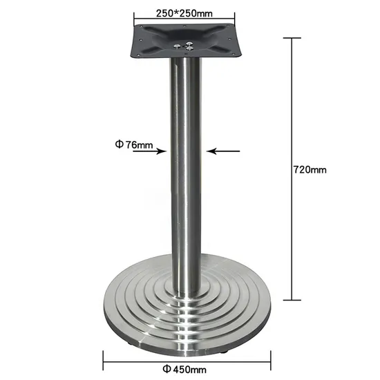 Stainless Steel Clad Composite Step Restaurant Table Base