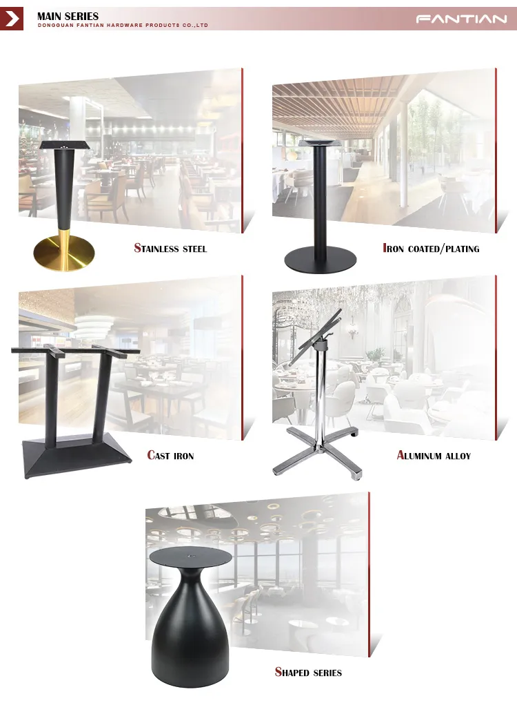 Stainless Steel Table Base for Restaurant Table with X Top Plate