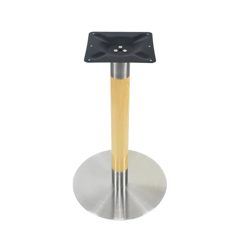Coffee Solid Metal Dining Table Restaurant Round Stainless Steel Table Leg
