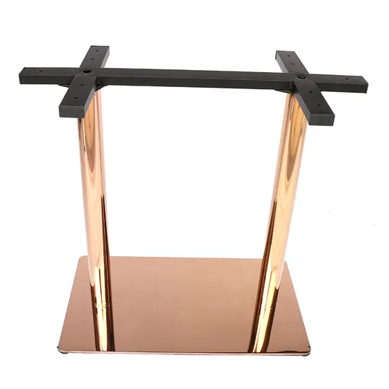 Commercial Rose Gold Stainless Steel Base Dining Table for Restaurant