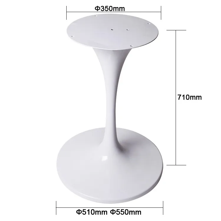 Tulip Table Base for Durable Iron Material and White Powder Coated