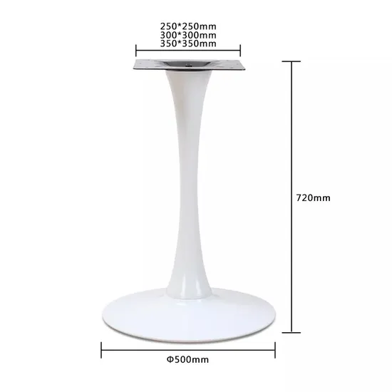 Tulip Table Base for Durable Iron Material and White Powder Coated