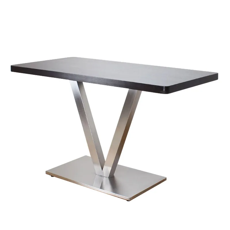 Brushed V Shape Stainless Steel Dining Table Base Heavy Duty Table Leg