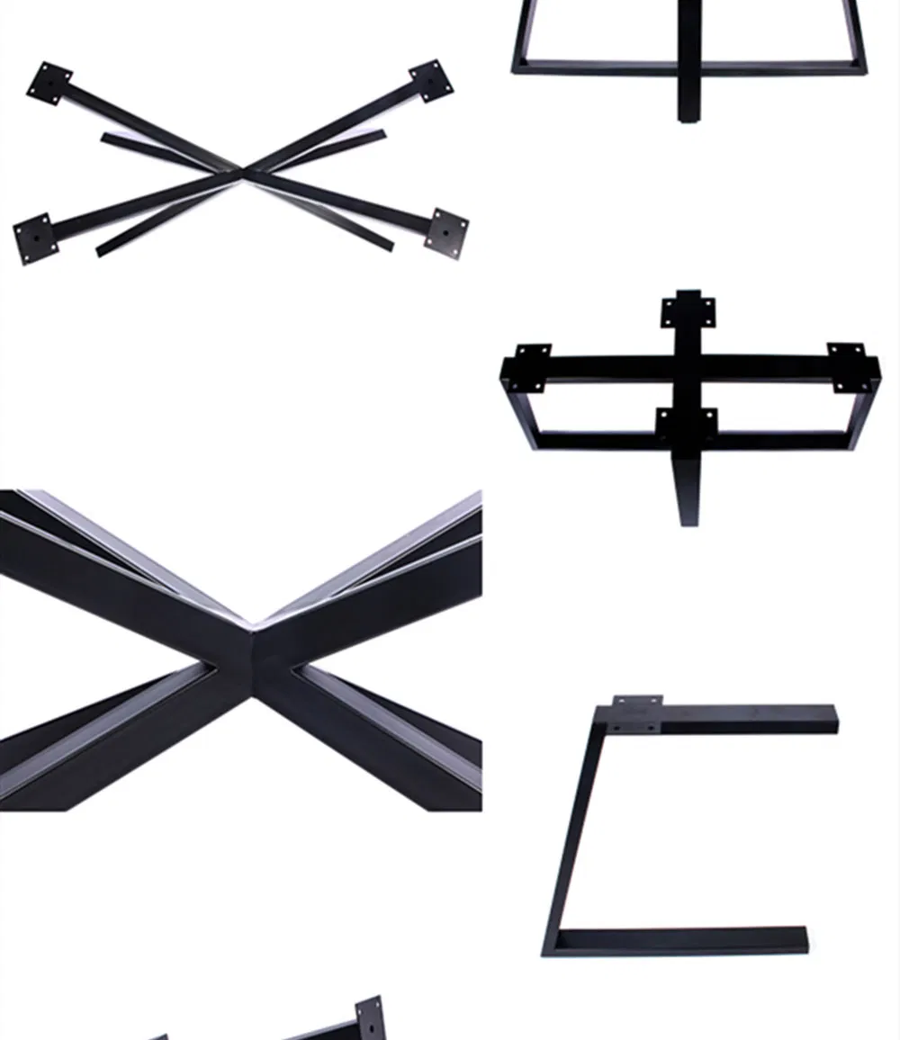 Cross-Bonding Metal Steel Dining Table Base Office Computer Desk Table Base