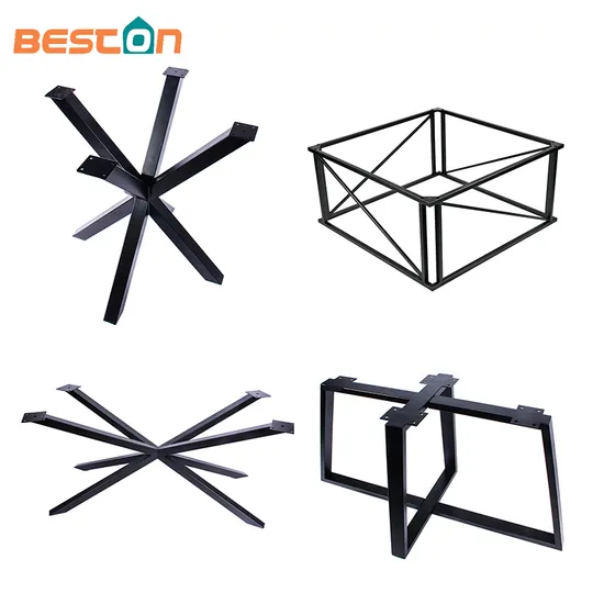 Cross-Bonding Metal Steel Dining Table Base Office Computer Desk Table Base