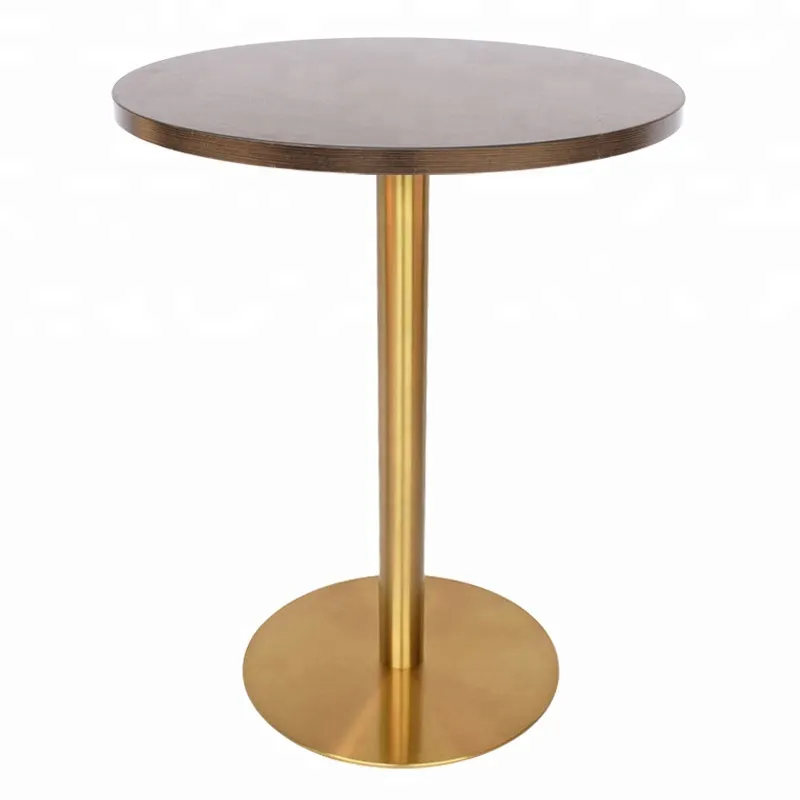 Furniture Italy Design Dining Table with Stainless Steel Gold Metal Table Base