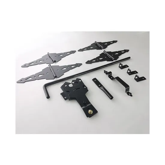 Post Latch & Strap Hinge Door Drop Rod Kit Metal Black Fence Hardware