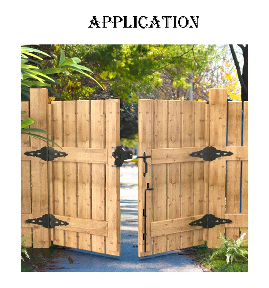 Gate Hinge Gate Latch Door Drop Rod Metal Black Wood Fence Hardware