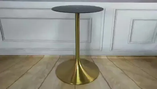 New Design Titanium Gold Hairline Tulip Table Base for Dining Table