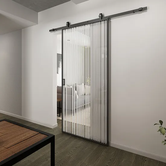 Custom Iron and Glass Sliding Barn Doors with Hardware