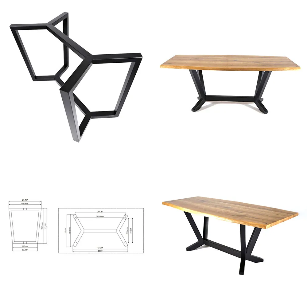 Cross Frame Round Pedestal Coffee Industrial Restaurant Dining Metal Table Frame