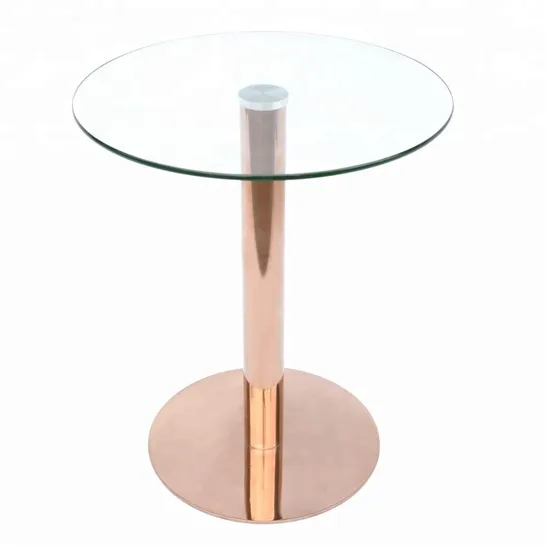 Stable Glastisch Edelstahl Round Glass Top Single Leg Dining Cafe Table Base