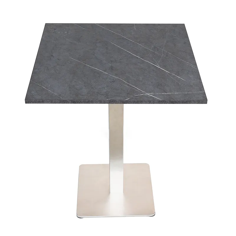 Modern Commercial Furniture Restaurant Table with Simple Black Square Table Base