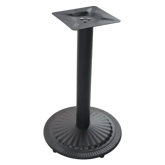 Black Round Shape Iron Metal Table Base with Leveling Legs for Cafe