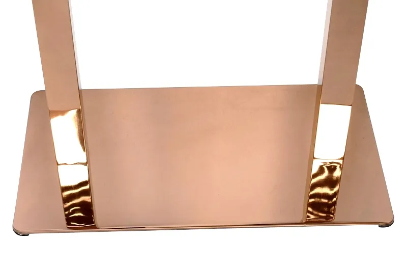 Built Metal Rose Gold Furniture Legs Table Base with Rectangle Base