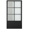 Glass Sliding Barn Door Paneled Frosted Glass Carbon Steel Frame Sliding Closet