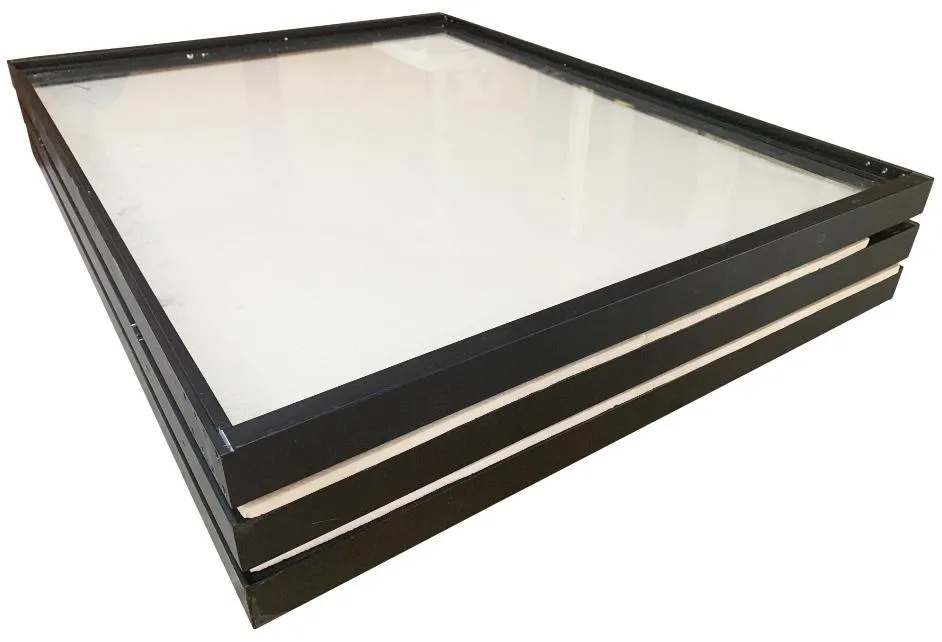 Modern Black Steel Frame Glass Sliding Barn Door for Interior Use