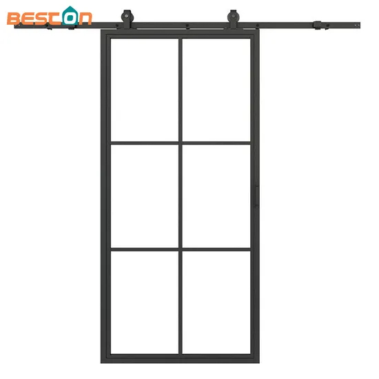Hot Sale Steel Framed Glass Doors with Barn Door Kits