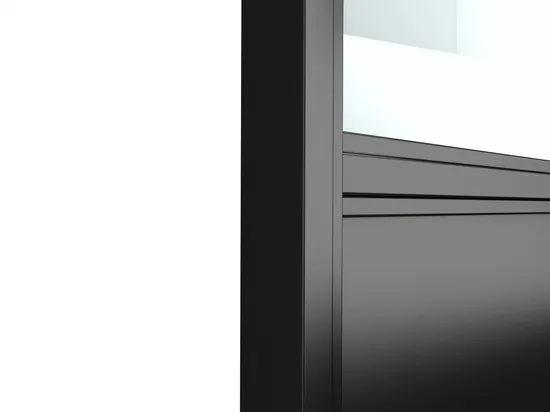 Customized Size Interior Matt Black Metal Frame Glass Door with Hardware Kit