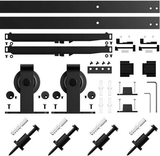 Mechanism Interior Mount Barn Door Hardware Kit Glass Sliding Barn Door