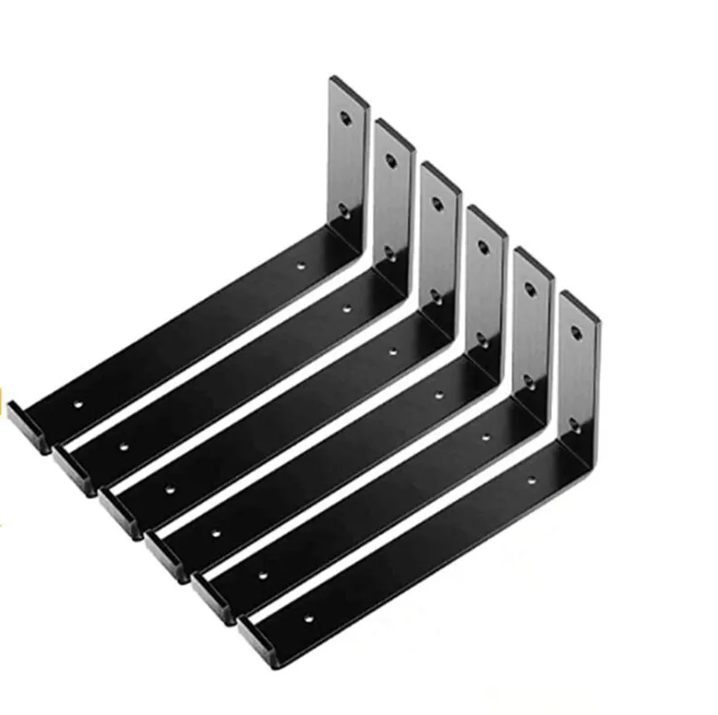 Matte Black Steel Shelf Brackets Wall Mounted Industrial Metal Shelf Brackets