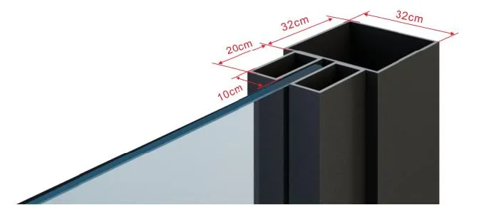 6 Lites&Base Black Steel Frame Glass Barn Door Leaf