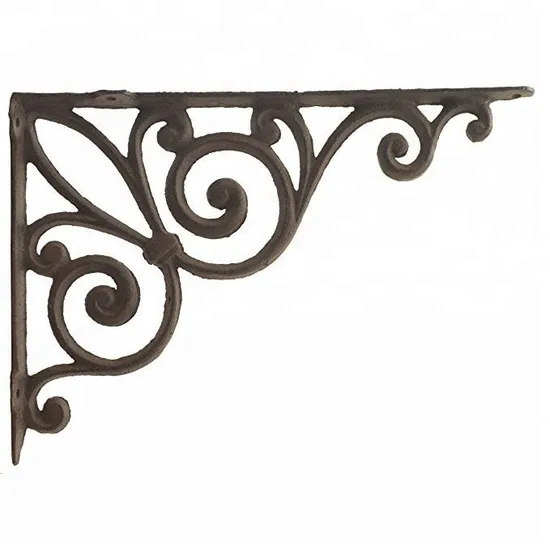 Wall Shelf Bracket Cast Iron OEM Customized Pattern Rustic Brown Triangle Bracket