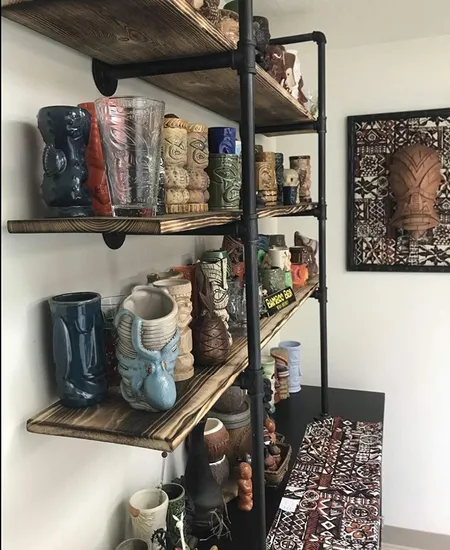 Rustic Heavy Duty Industrial Decorative Black Industrial Brass Pipe Shelf Bracket