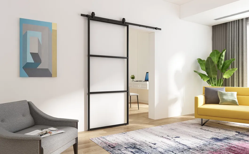 Knocked Down Version Three Lites Glass Barn Door/Sliding Glass Doors