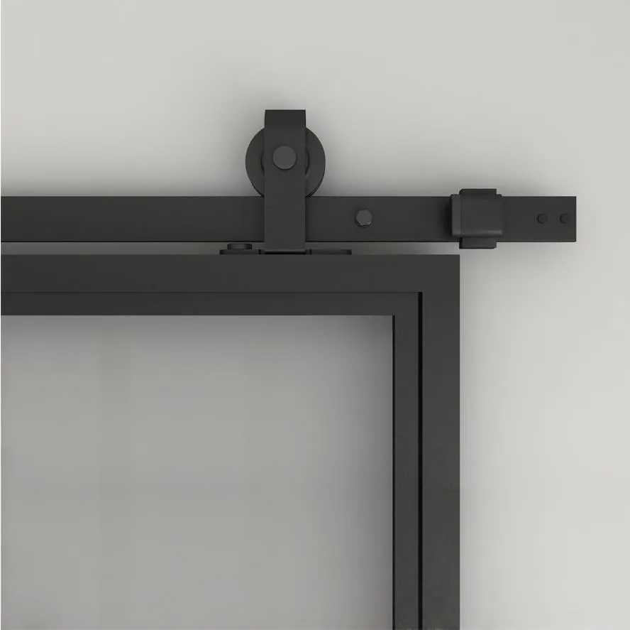 2 Visions and Metal Part Glass Sliding Barn Doors with Hardwares