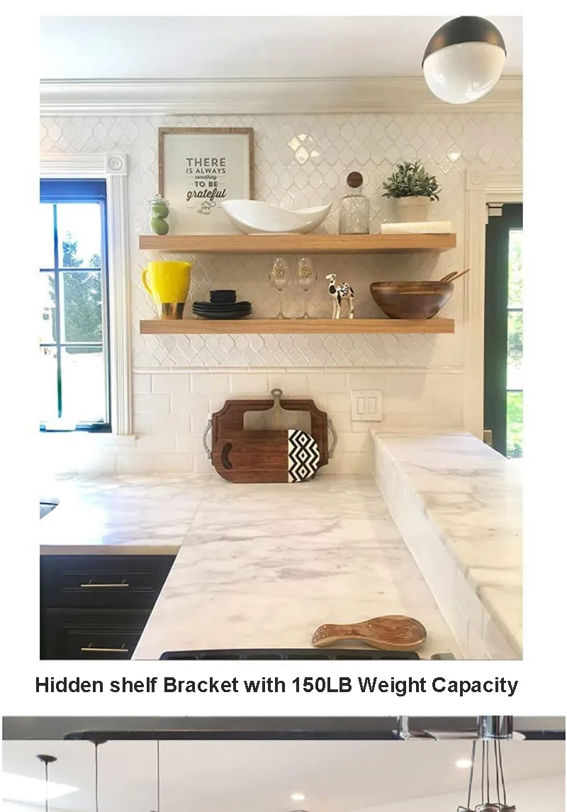 12 Inches I Shape Floating Pipe Shelf Mounting Brackets with Invisible Design