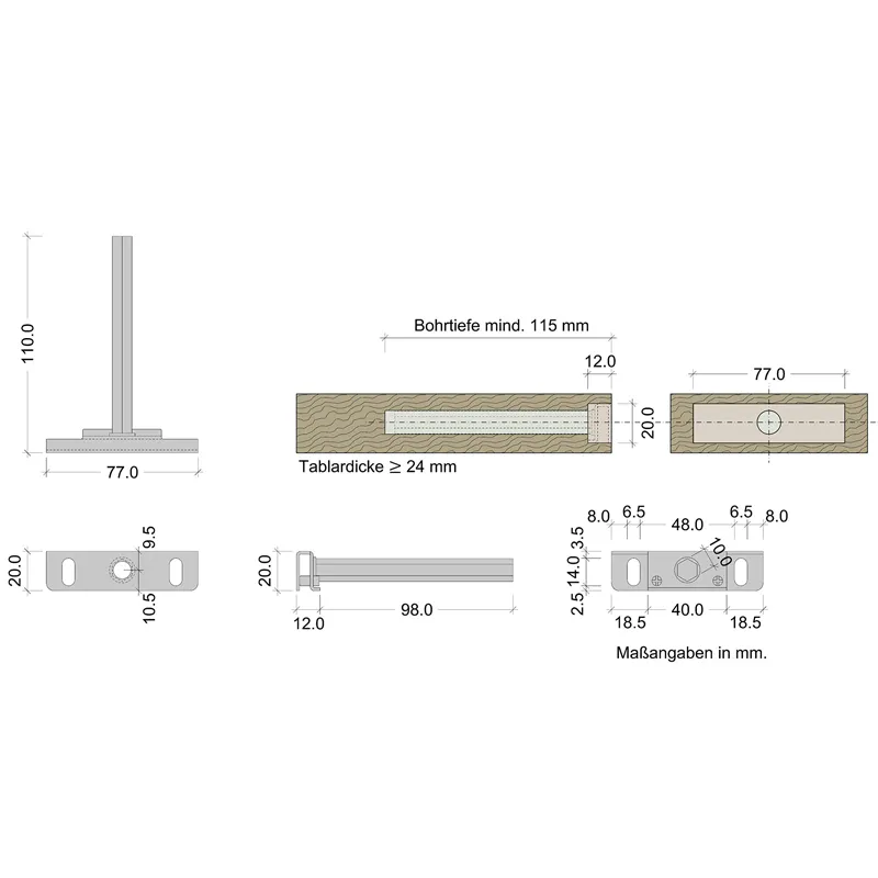 Assorted Household Hardware Kit for Wood Shelves Floating Bracket