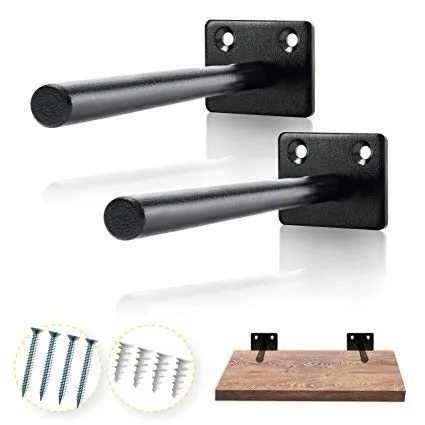 12 Inches I Shape Floating Pipe Shelf Mounting Brackets with Invisible Design