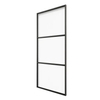 3 Panel Frosted Black Interior Sliding Steel Glass Barn Doors