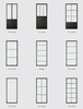Black Steel Frame Swing Glass Door with Hinges for Interior Use