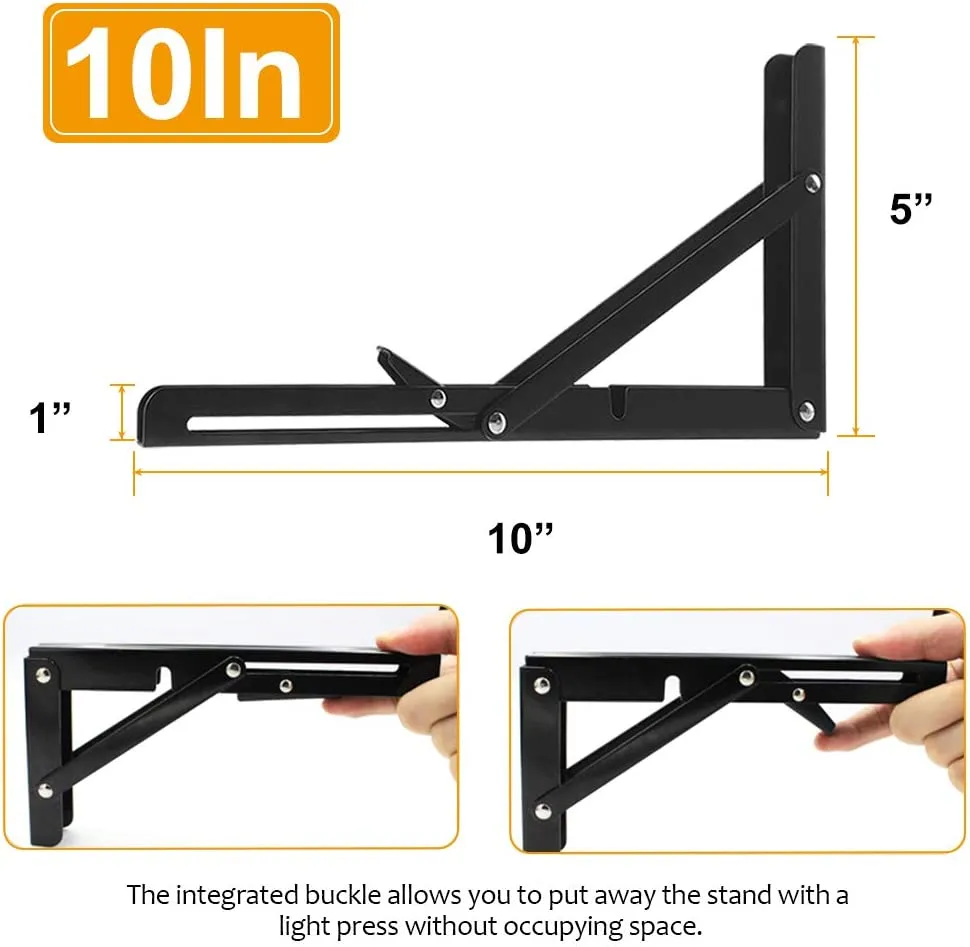 Metal Triangle Table Bench 14/16 Inch Shelf Brackets Stainless Folding Bracket
