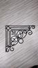 Cast Iron Wall Mounted Black Floral Shelf Brackets