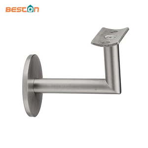 Exterior Antique Wrought Iron Sturdy Wall Mount Stainless Steel Round Handrail Brackets